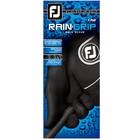 FootJoy RAIN GRIP Quick Drying Comfort Golf Glove (MEN'S/Both Hand/Black)