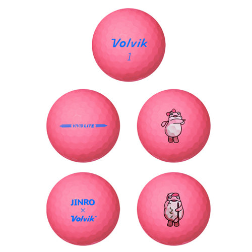 Volvik x Jinro Collaboration 6-Balls Toad Natterjack Vivid Lite Golf Ball (Pink)