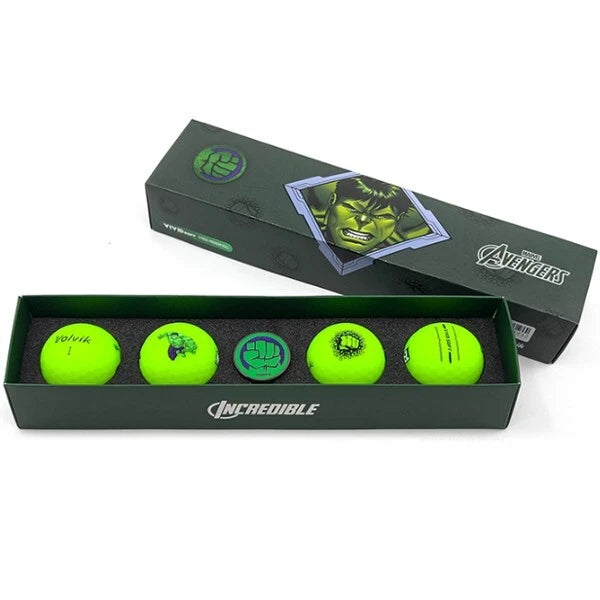 Volvik x Marvel Collaboration Hulk Golf Balls Vivid Soft & Ball Marker