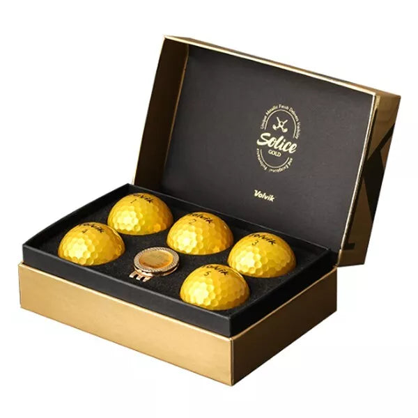 Volvik Solice Gold Golf Balls Premium Kit & Ball Marker