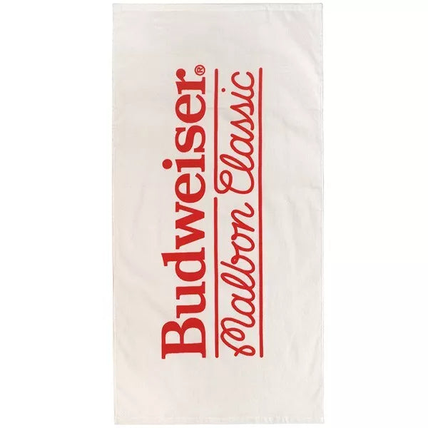 Malbon Budweiser Classic Towel 100% Polyester Soft Golf Player Tour Towel (White)