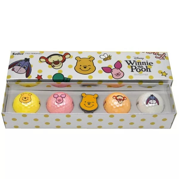 Volvik x Disney Collaboration Winnie the Pooh Solice Golf Balls & Ball Marker