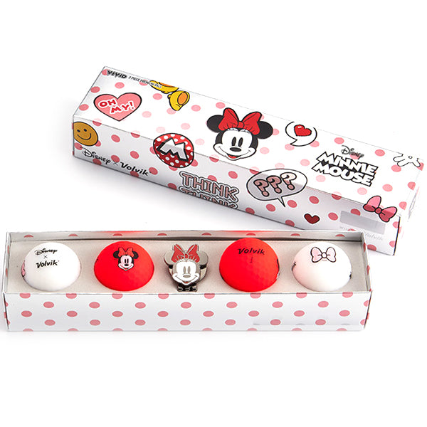 Volvik x Disney Collaboration Vivid Minnie Mouse Golf Balls & Ball Marker