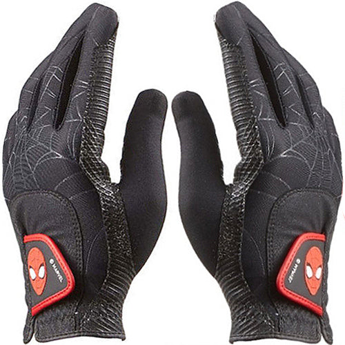 Volvik Marvel Spider-Man Men's Golf Glove Spiderman Both Handed Fast Dry Lycra (Black)
