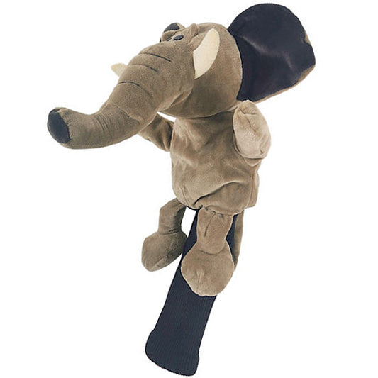 Elephant Wood Headcover Cute Plush Golf Club Head Cover