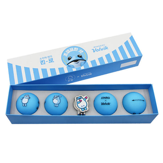 Volvik x Jinro Collaboration Toad Natterjack Golf Balls Vivid with Ball Marker (Blue)
