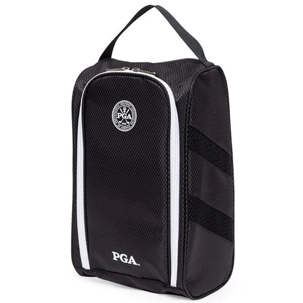 PGA Ventilated Light Weight Golf Shoes Pouch Case Sports Travel Case Bag (Black)