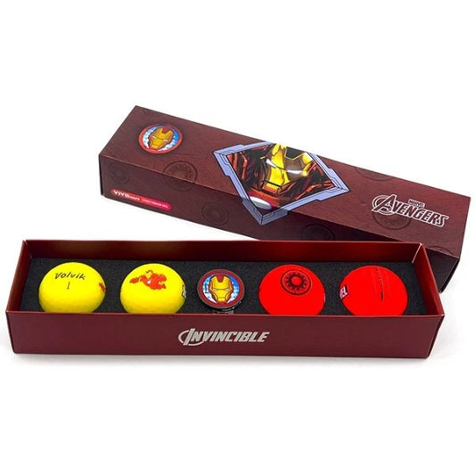 Volvik x Marvel Collaboration Iron-Man Golf Balls Vivid Soft & Ball Marker