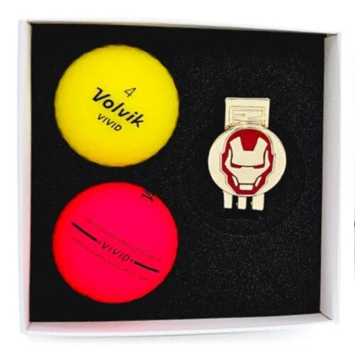 Volvik x Disney Collaboration Vivid 2 Balls Golf & Marvel Iron-Man Ball Marker