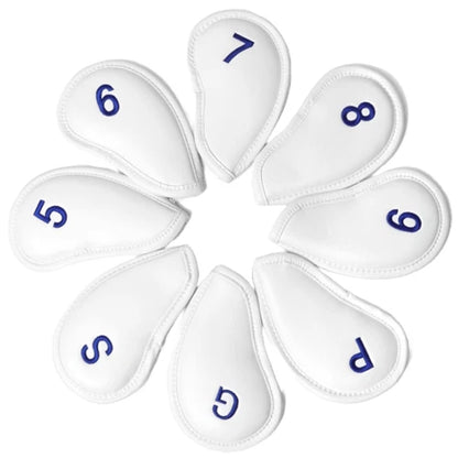 Mizuno PU Iron Head Cover Set (8 Pcs) #5-9/Pw/Gw/Sw Golf Club Headcover White