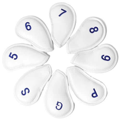 Mizuno PU Iron Head Cover Set (8 Pcs) #5-9/Pw/Gw/Sw Golf Club Headcover White