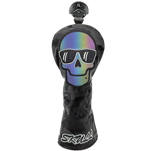 Skull Hologram Hybrid/Utility/Rescue Headcover Golf Club Head Cover (Black)