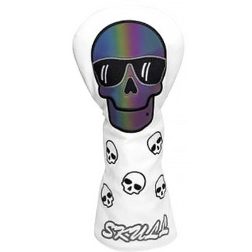 Skull Hologram Driver Headcover Golf Club Head Cover (White)