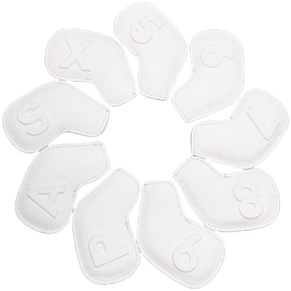 VENUS 9 Pcs Iron Head Cover 5-9/S/A/P/X Embo Golf Magnetic Headcover (White)